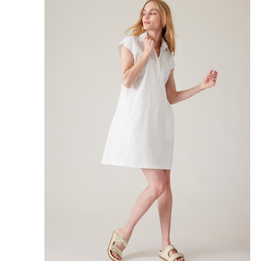 NEW ATHLETA Performance Poplin white Dress Versatile Classic size s